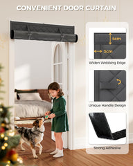 Custom Size Thermal Insulated Door Curtain Fits Any Door ,Single Piece Screen Insulation Cover with Clear Windows to Keep Warm