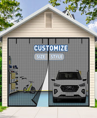 Customized Magnetic Garage Door Screen Hands Free with Roll Up Starps for Patio, Gym