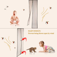 Magzo Wholesale 7 Sets Magnetic Smart Door Mesh for Large Door Black - MAGZO