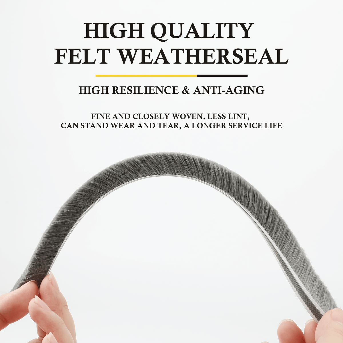 TORRAMI Felt Pile Weather Stripping Brush Strip for Window and Door Seal  11/32 inch x 11/32 inch x 16 ft,Strong Adhesive Backing Door Felt Strip for