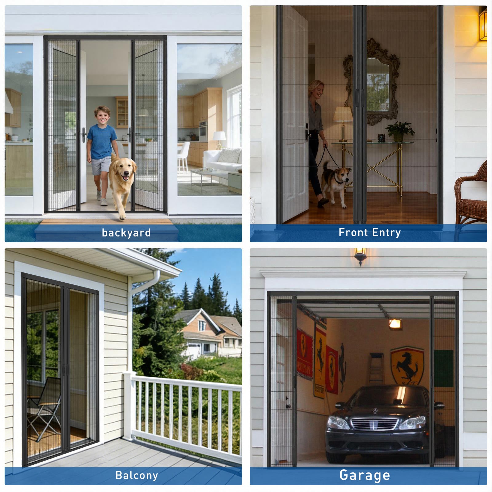 Pleated Screen Door 32 - Center Opening
