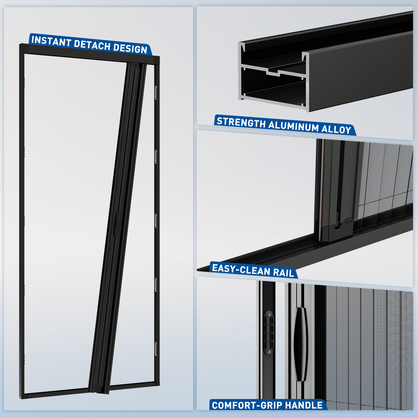 Pleated Screen Door 32 - Center Opening