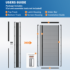 Pleated Screen Door 32 - Center Opening