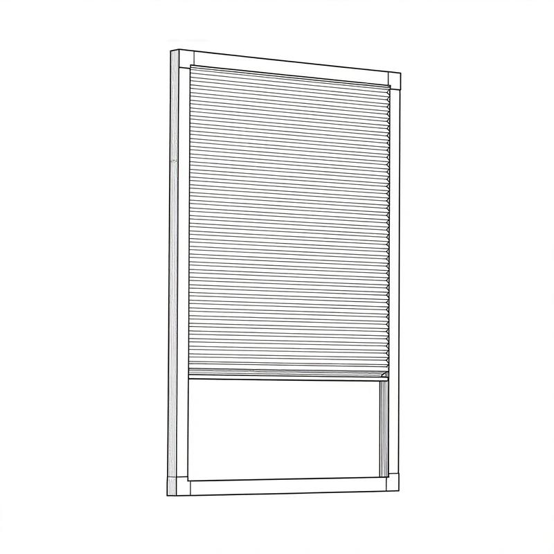 Custom Size Cordless Cellular Shades with Full Frame 100% Blackout Honeycomb Shades Pleated Blinds for Windows-Gray