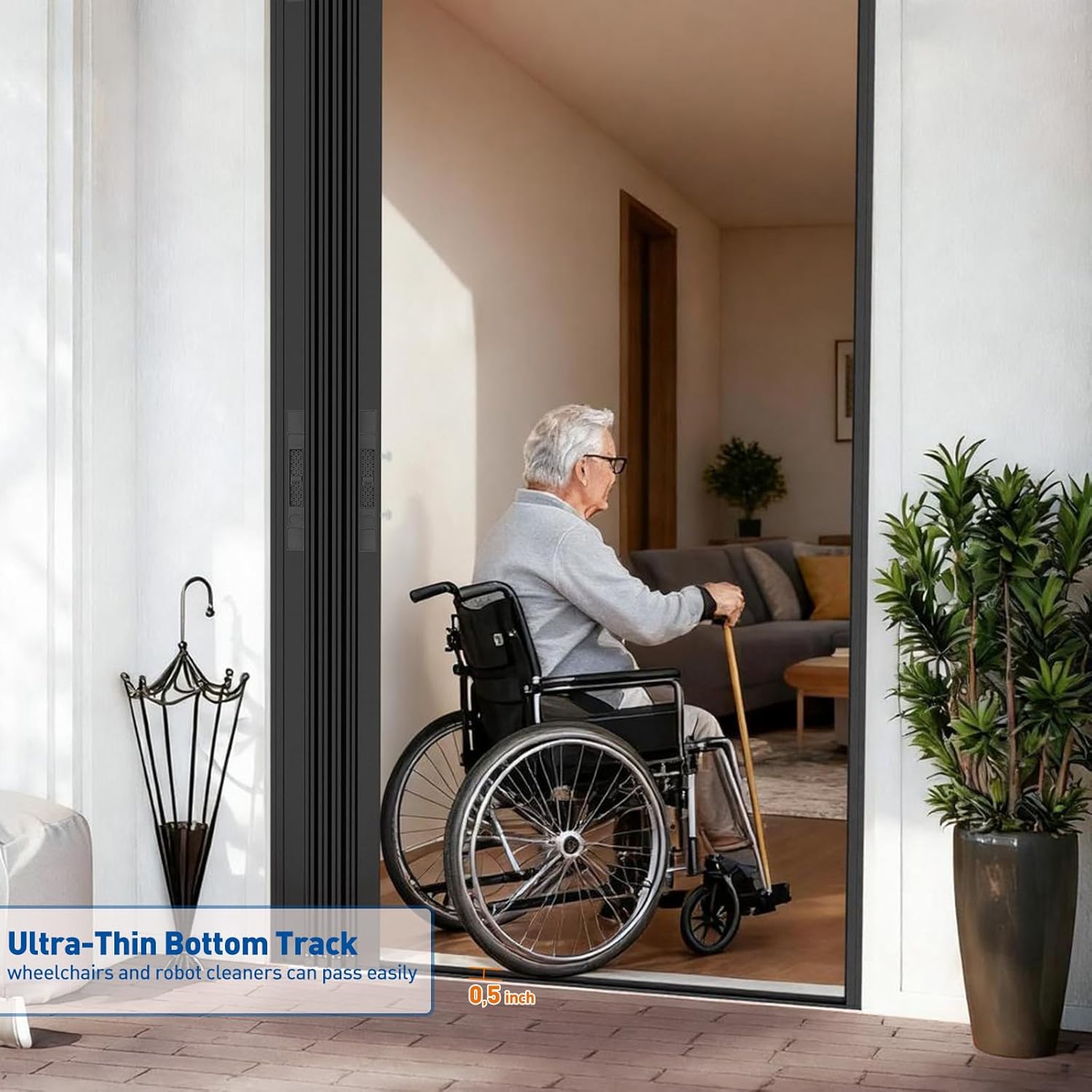 MAGZO Upgraded Aluminum Retractable Screen Door 3080 3280 3680