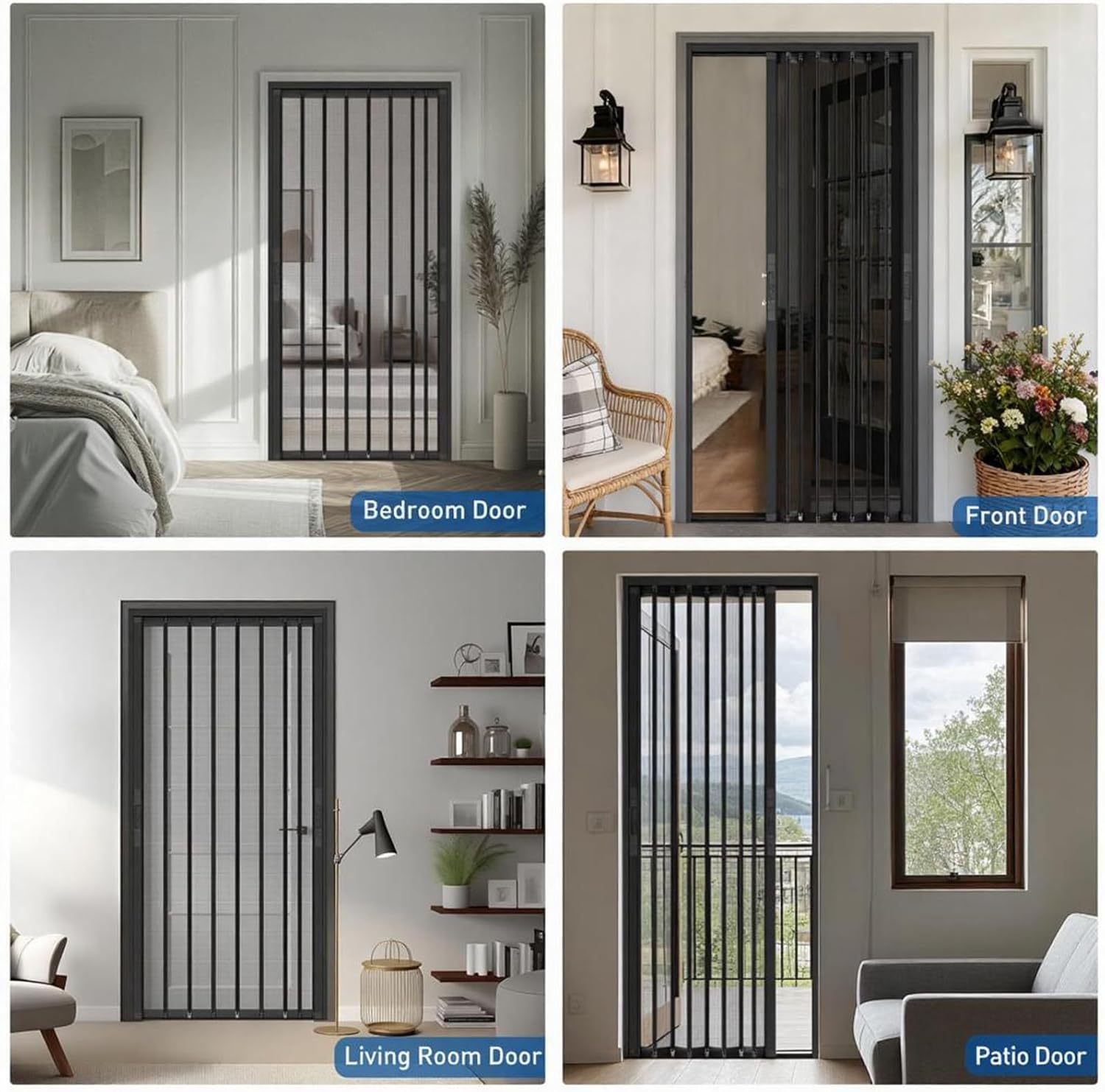 MAGZO Upgraded Aluminum Retractable Screen Door 3080 3280 3680