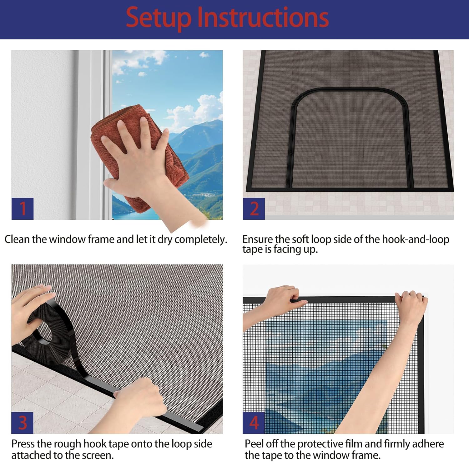 Custom Window Screen,Cat & Dog Claw Resistant Window Screen with a Zipper Opening