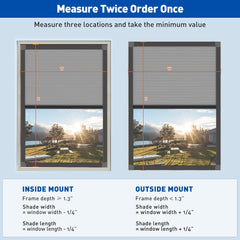 Custom Size Cordless Cellular Shades with Full Frame 100% Blackout Honeycomb Shades Pleated Blinds for Windows-Gray