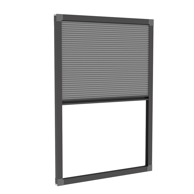 Custom Size Cordless Cellular Shades with Full Frame 100% Blackout Honeycomb Shades Pleated Blinds for Windows-Gray