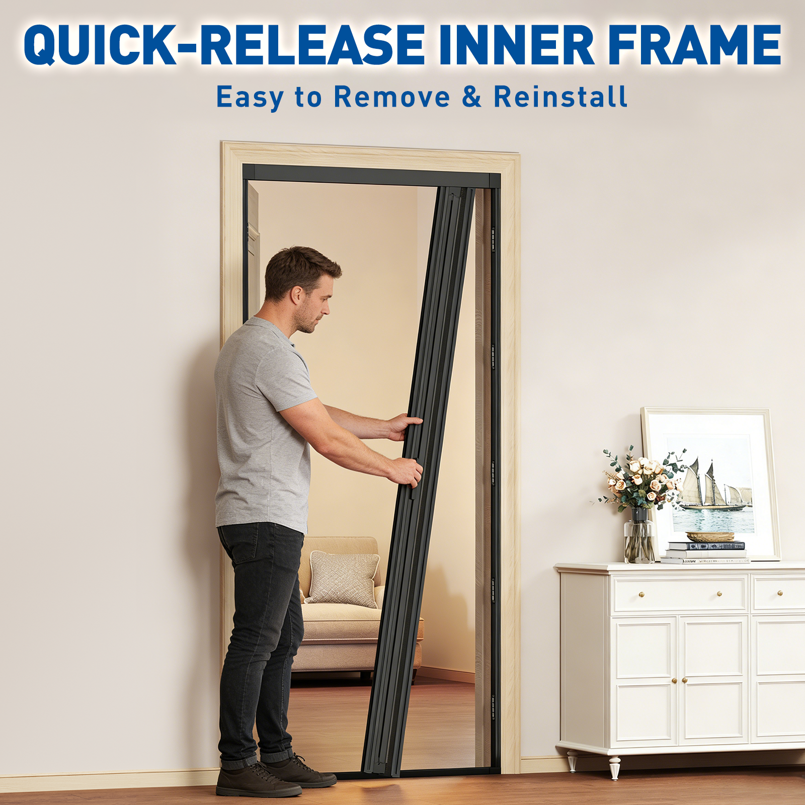 Pleated Screen Door 32 - Single Opening