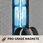 Custom magnetic screen door with pro-grade magnets, densely placed for tight seal and reliable auto closure.