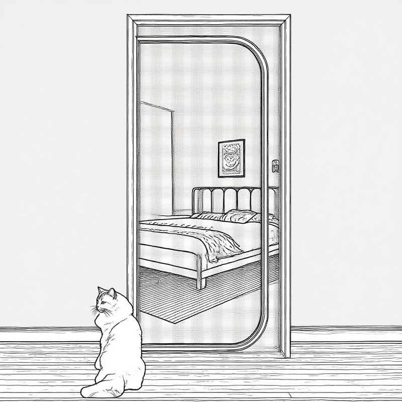 Customized Reinforced Cat Screen Door, Heavy Duty Pets Proof Screen Door with Bilateral Zipper, Prevent Dogs Cats Running Out from Home, Bedroom, Living Room, Patio Door