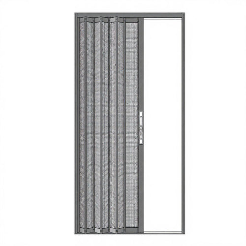 MAGZO Custom Aluminum Retractable Front Screen Door, Heavy Duty Aluminum Easy Assemble for Patio Door Scratch-Proof, Multiple Colors Available