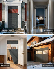 Custom Size Thermal Insulated Door Curtain Fits Any Door ，Single Piece Screen Insulation Cover with Clear Windows to Keep Warm