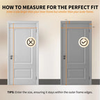 Sizing guide infographic showing how to measure a door frame for the perfect screen door fit.