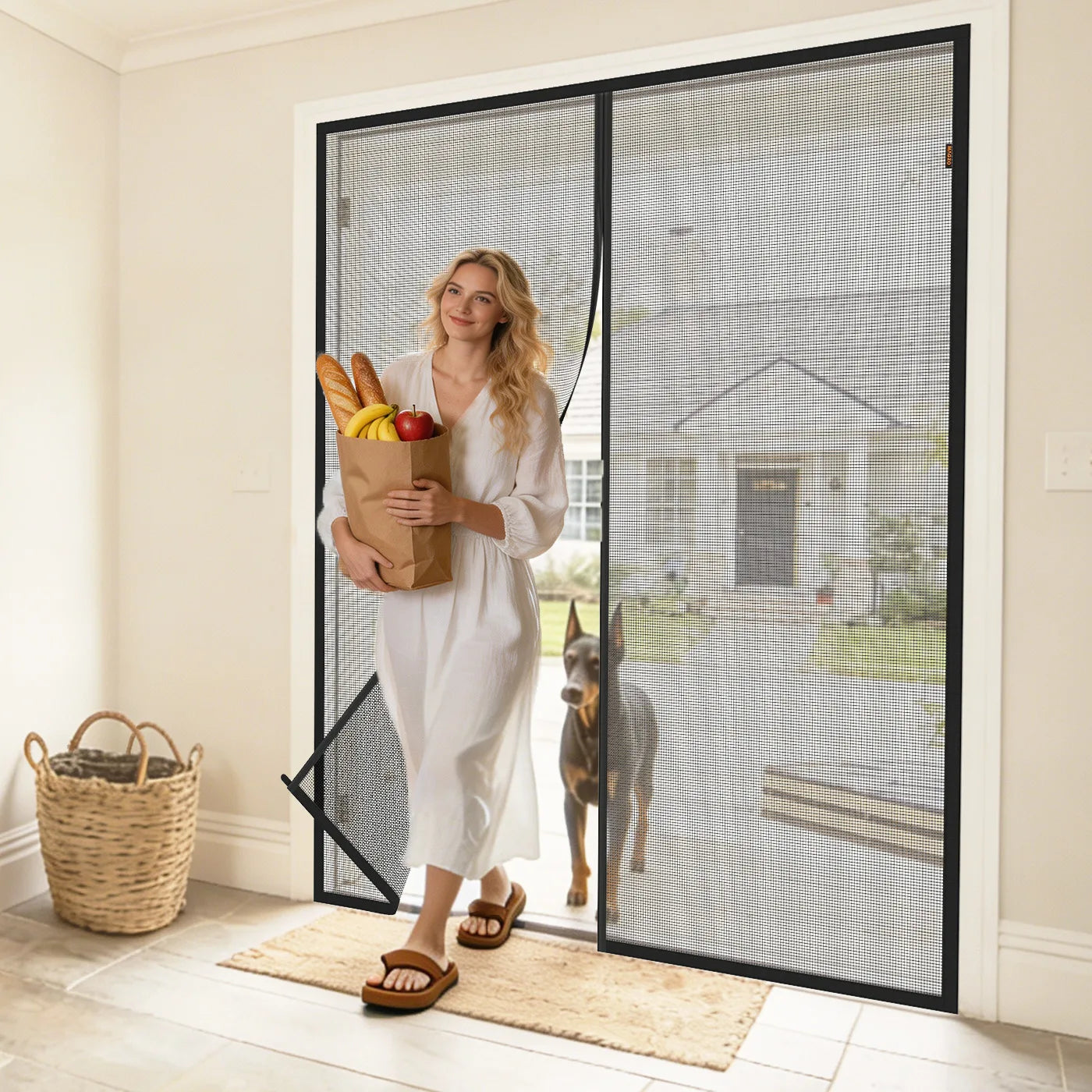 Magnetic screen door – auto-closes instantly, pet-friendly, perfect for front doors and entryways