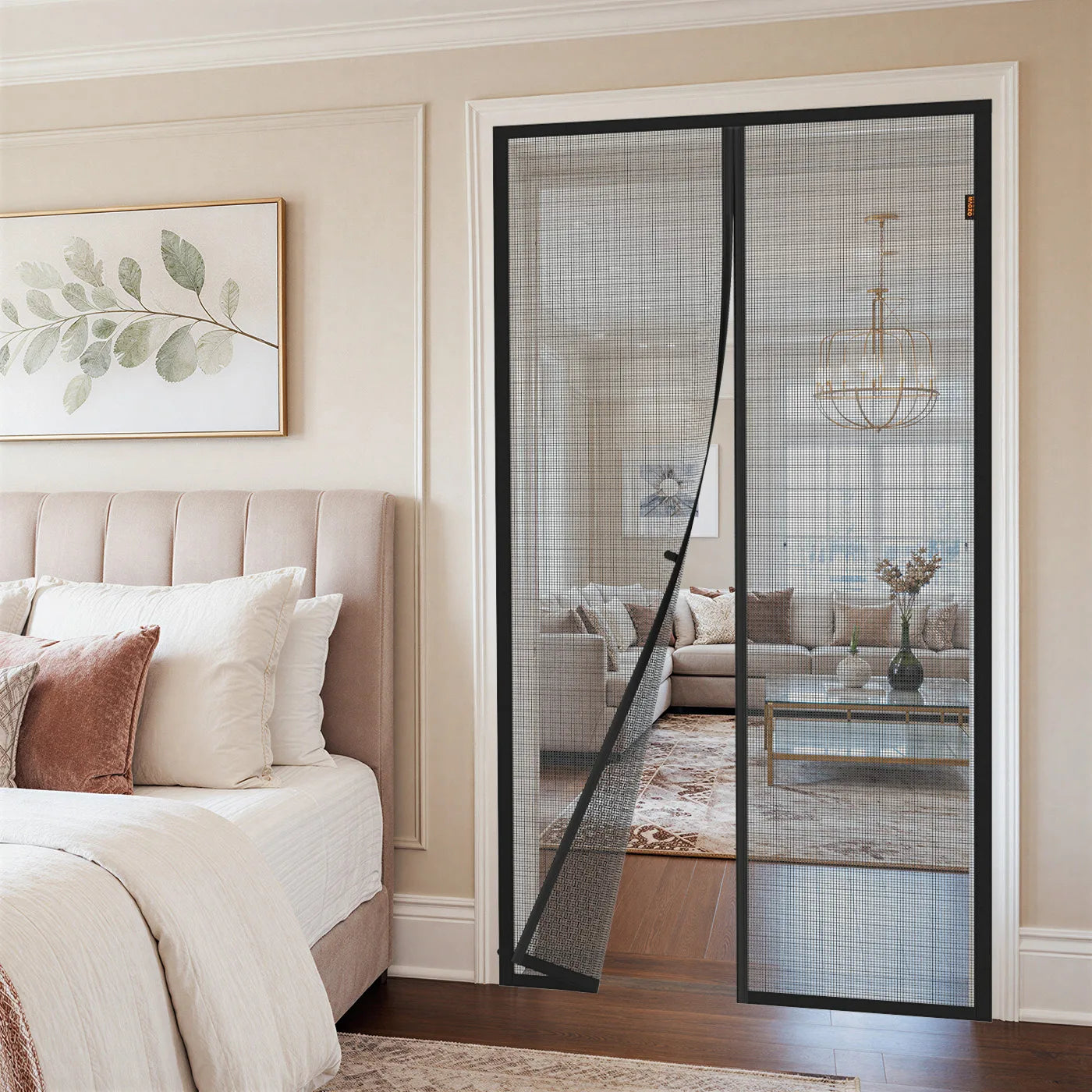 Magnetic screen door for bedroom – keeps bugs out while you sleep, enjoy fresh air without interruption