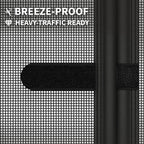 Breeze-proof magnetic screen door with velcro edges – stays secure in wind, built for heavy daily use
