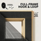 Full-frame hook and loop magnetic screen door – 1.2" extra-wide header for secure fit, easy no-drill installation