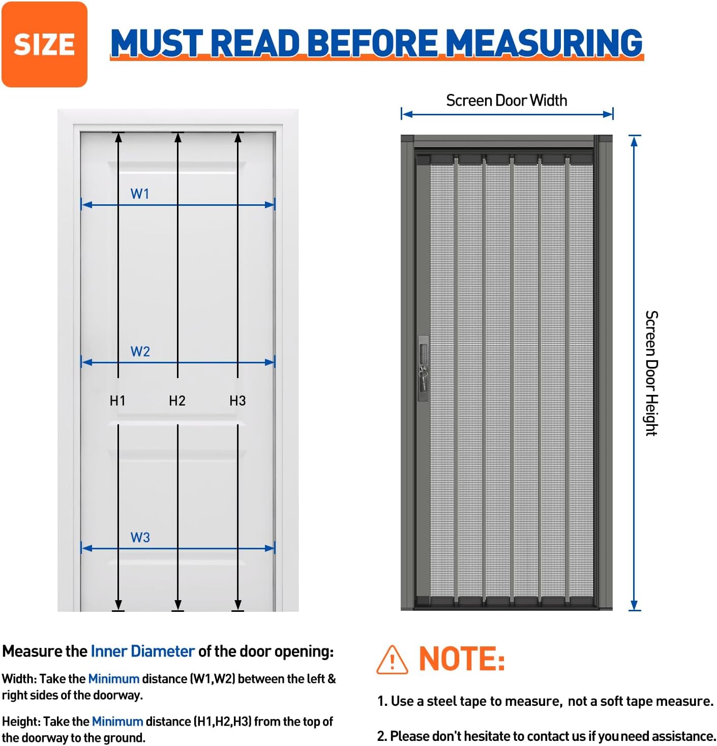 MAGZO Custom Aluminum Retractable Front Screen Door, Heavy Duty Aluminum Easy Assemble for Patio Door Scratch - Proof, Multiple Colors Available - MAGZO