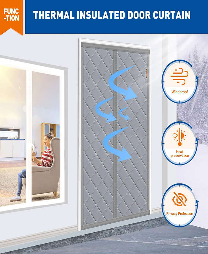 MAGZO Custom Magnetic Thermal Insulated Cotton Door Curtain - MAGZO