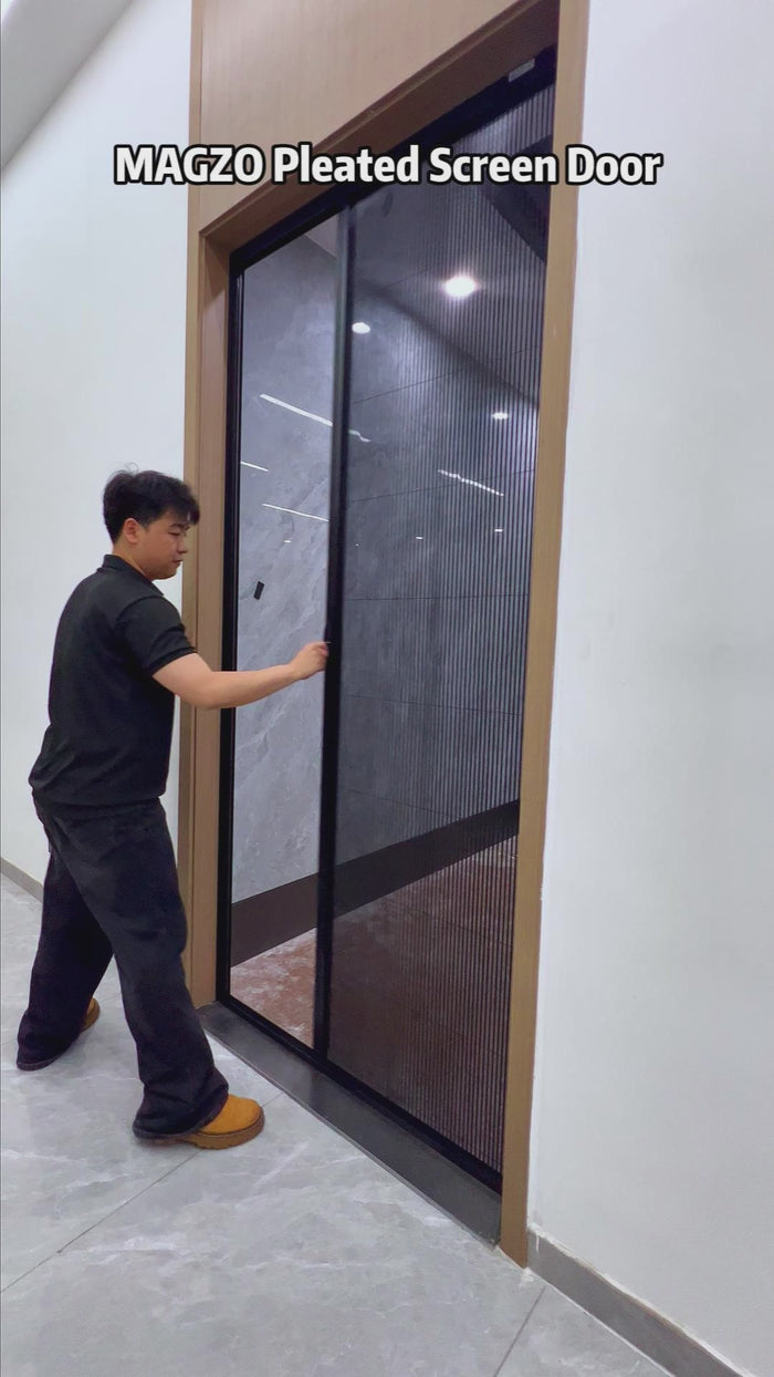 Folding design saves space and adds flexibility. #MAGZO #Screen #door #Pleated