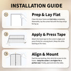 RV magnetic screen door installation guide showing step-by-step setup for easy and secure mounting.