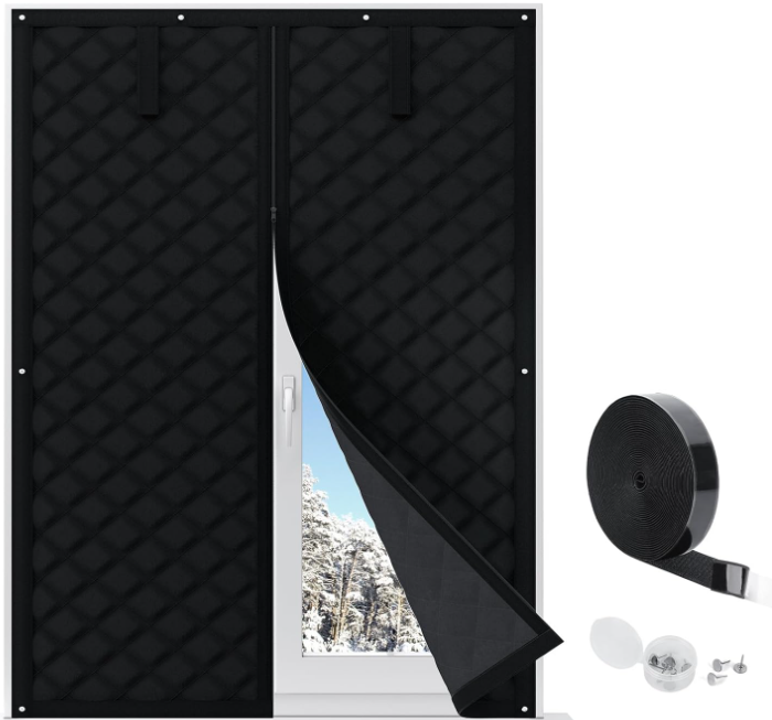 Custom Window Insulation Kit Thermal Insulated Curtain Keep Warm with Zipper